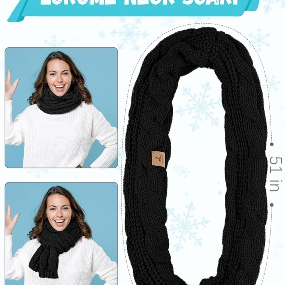 Elegant Black Knit Scarf